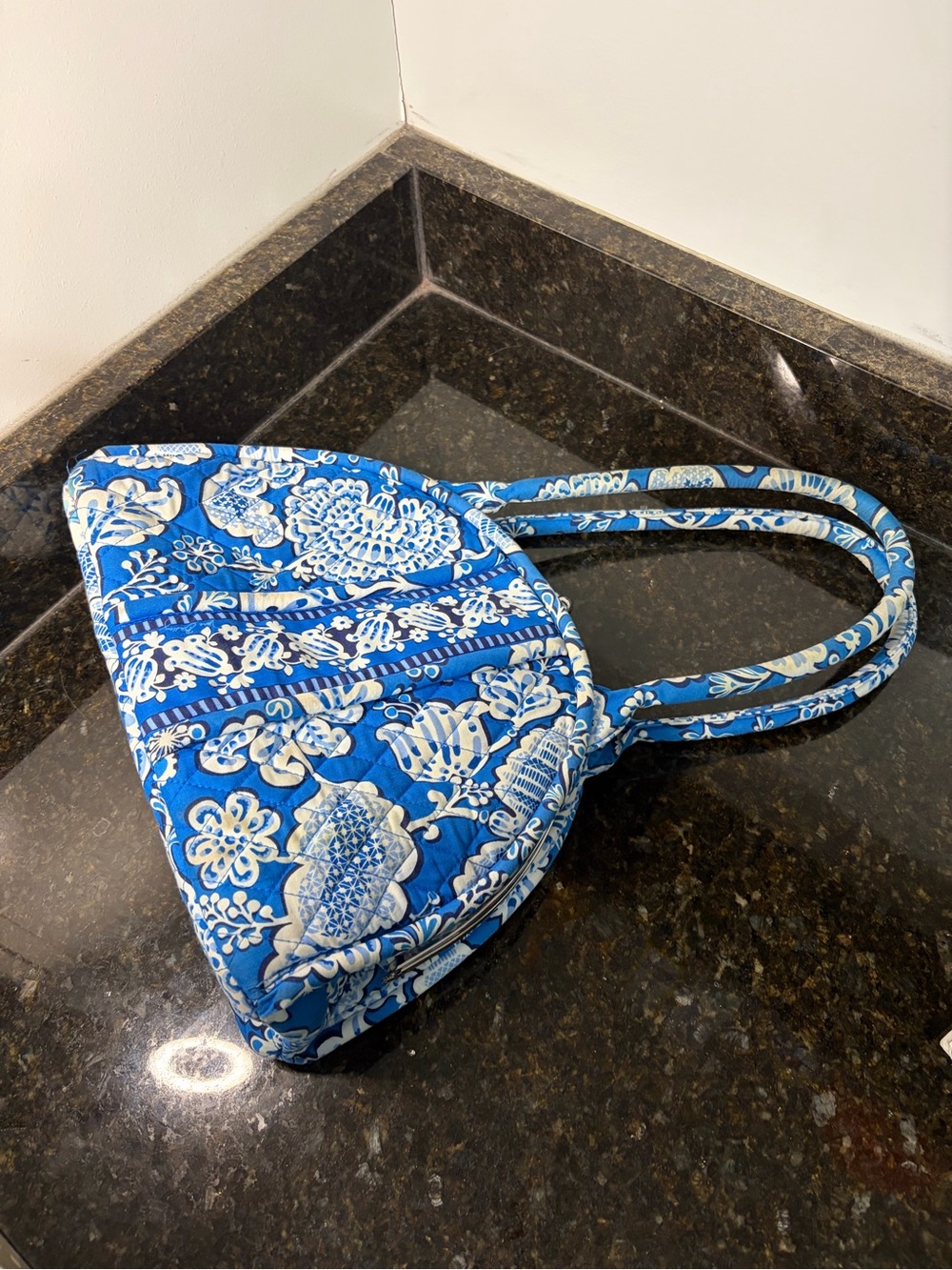 VERA BRADLEY Quilted Eloise Shoulder Bag Retired Blue Lagoon Pattern